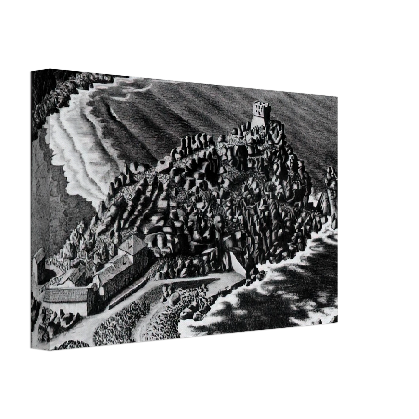 MC Escher - GULF OF PORTO CORSICA DECEMBER 1933 1933 Canvas - 40x60 cm / 16x24 inches-canvas