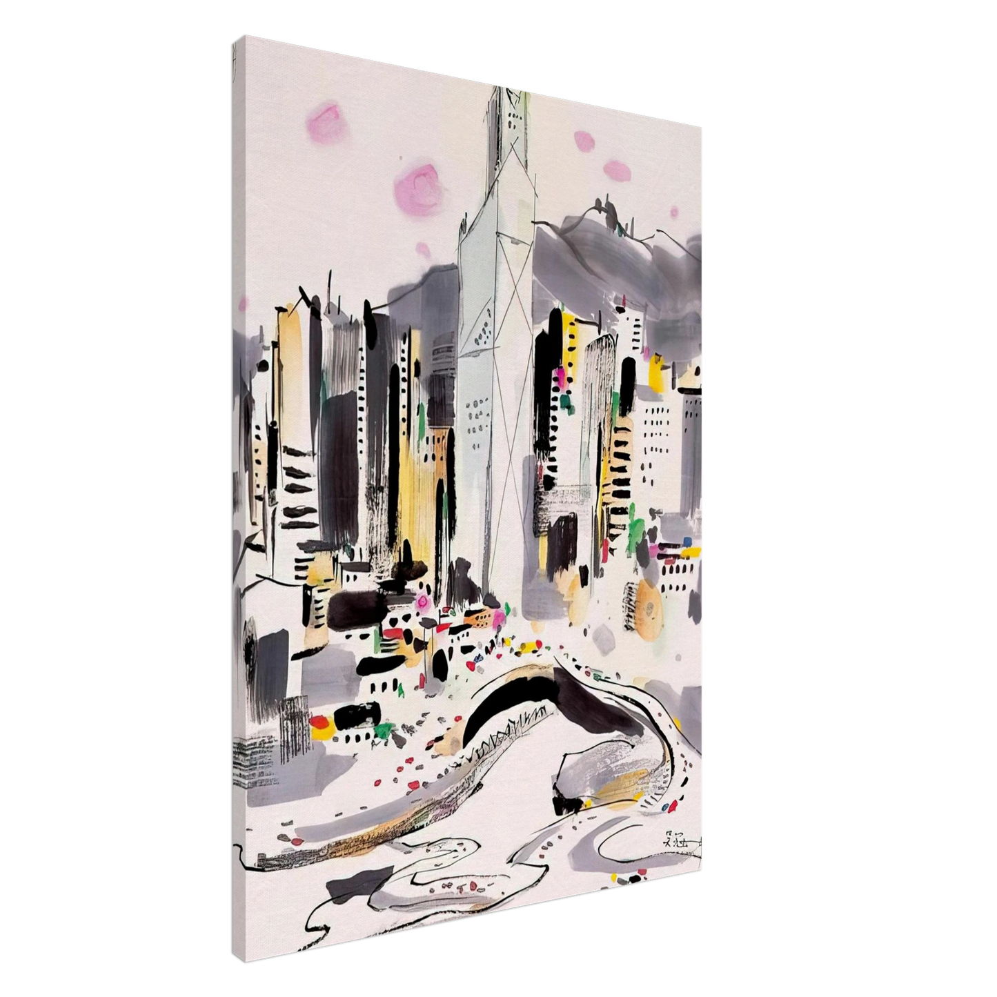 Wu Guanzhong - Hong Kong - 1997 Canvas - 20x30 cm / 8x12 inches-canvas