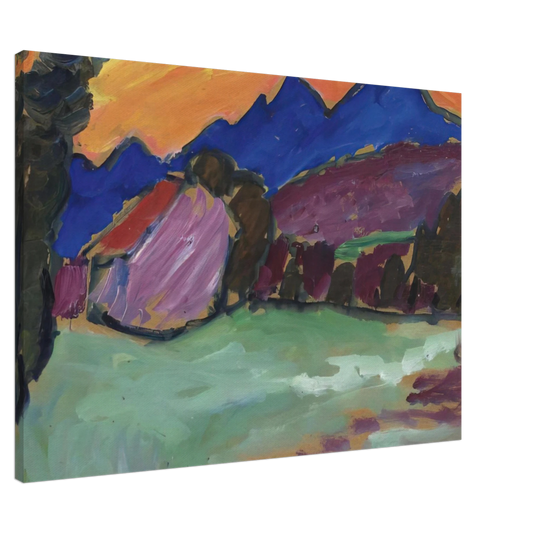 Alexej von Jawlensky - ROTER ABEND BLAUE BERGE 1910 Canvas - 20x30 cm / 8x12 inches-canvas
