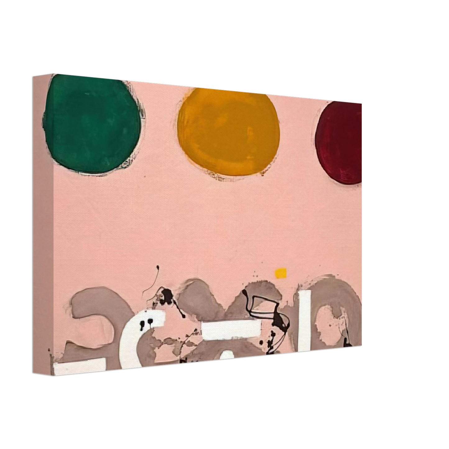 Adolph Gottlieb - Green, Ochre, Maroon - 1969 Canvas - 40x60 cm / 16x24 inches-canvas