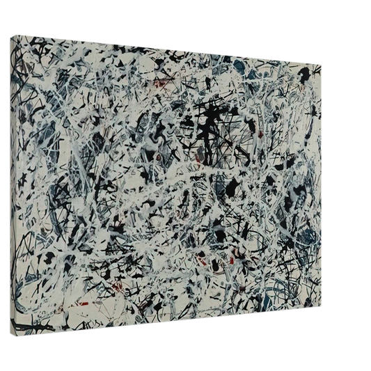 Jackson Pollock - COMPOSITION WHITE BLACK BLUE AND RED ON WHITE 1948 Canvas - 20x30 cm / 8x12 inches-canvas