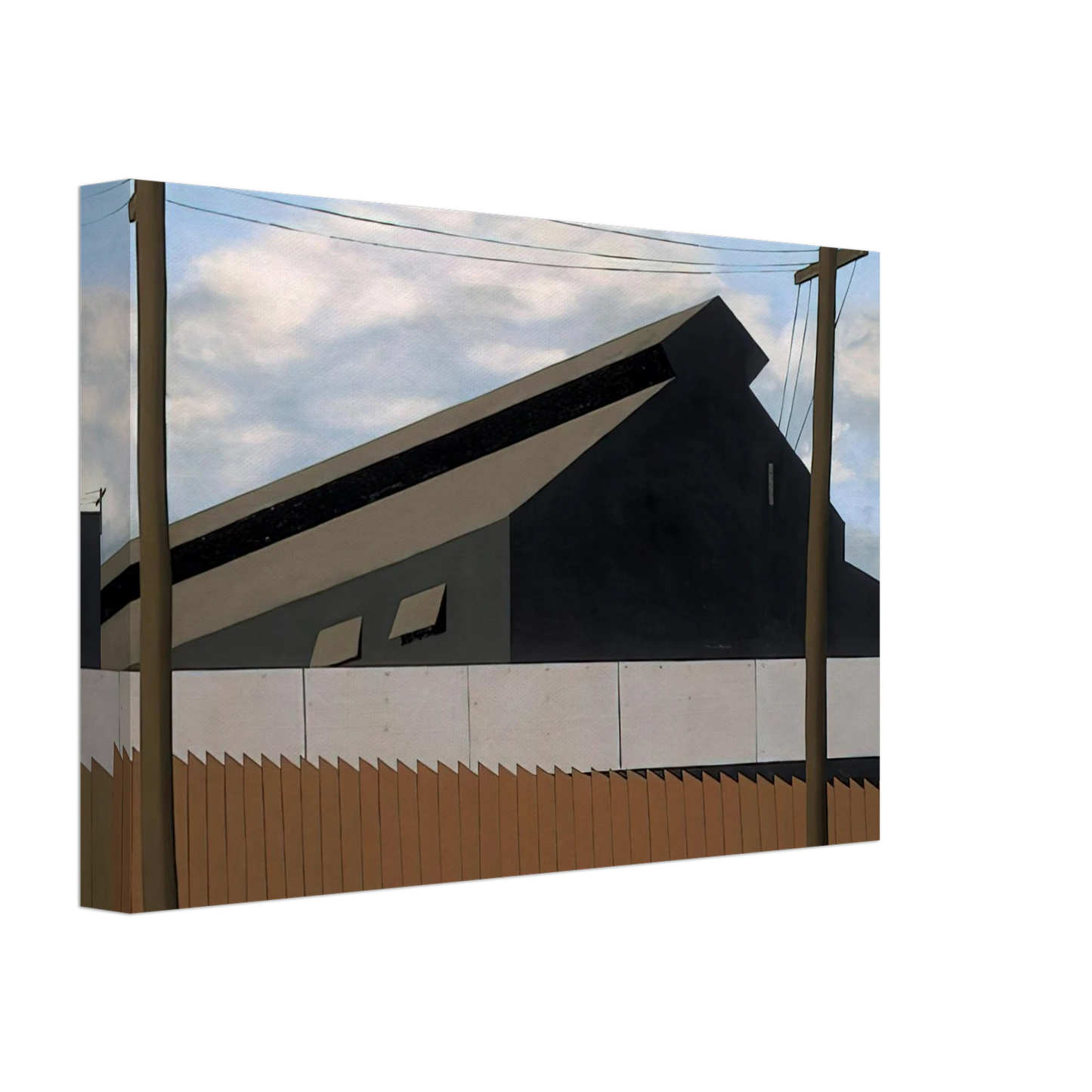 Ralston Crawford - Steel Foundry, Coatesville, Pa. - 1937 Canvas - 70x100 cm / 28x40 inches-canvas