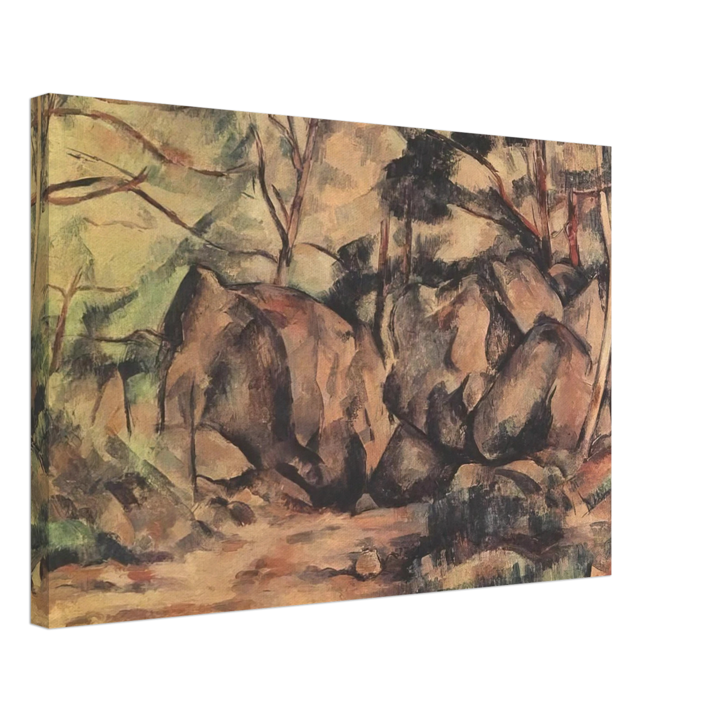 Paul Cezanne - Woodland with Boulders Canvas - 70x100 cm / 28x40 inches-canvas