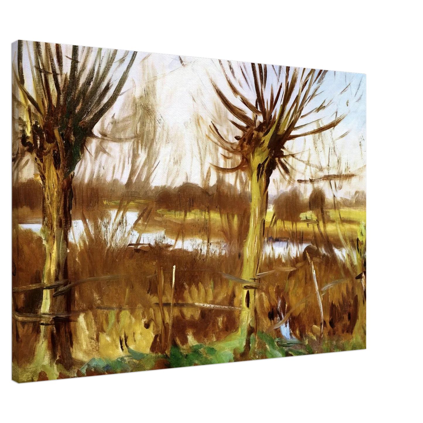 John Singer Sargent - Landscape with trees, Calcot-on-the-Thames Canvas - 20x30 cm / 8x12 inches-canvas