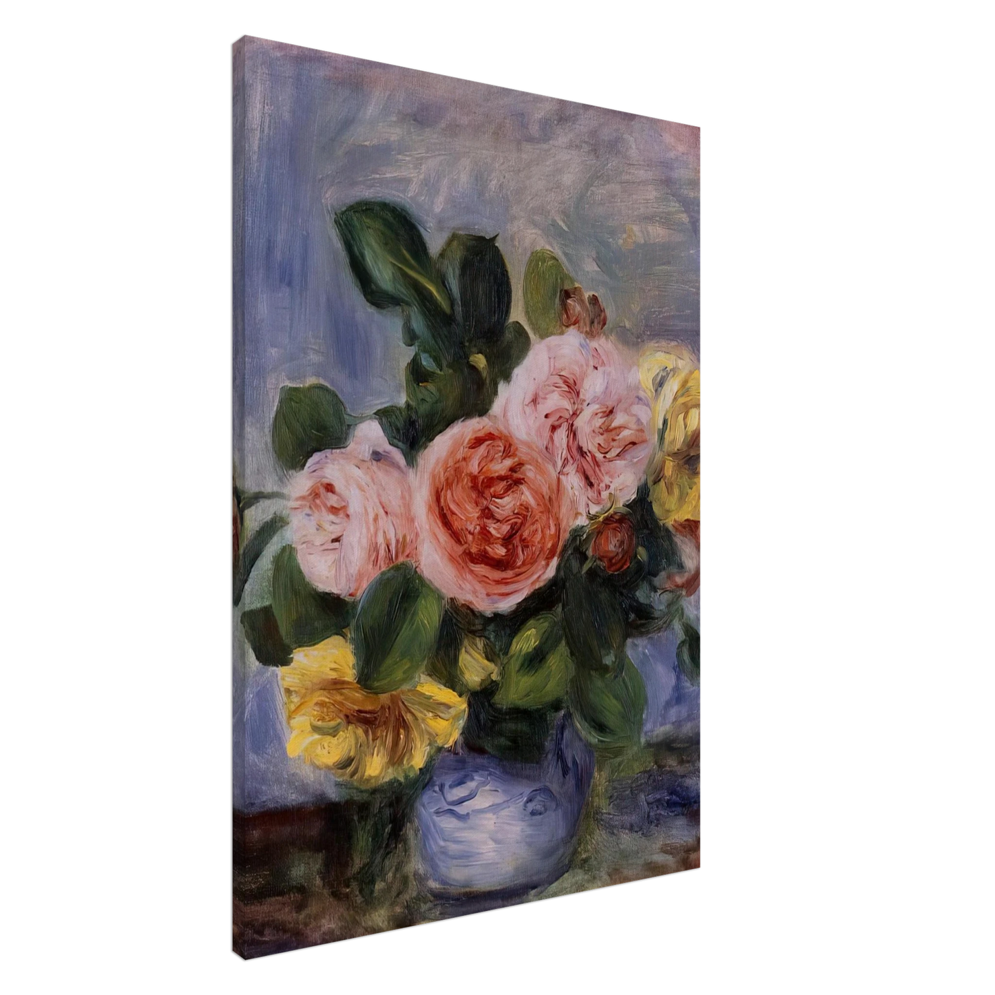 Pierre-Auguste Renoir - Roses in a Vase Canvas - 20x30 cm / 8x12 inches-canvas