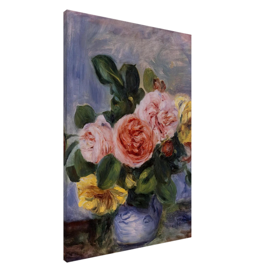 Pierre-Auguste Renoir - Roses in a Vase Canvas - 20x30 cm / 8x12 inches-canvas