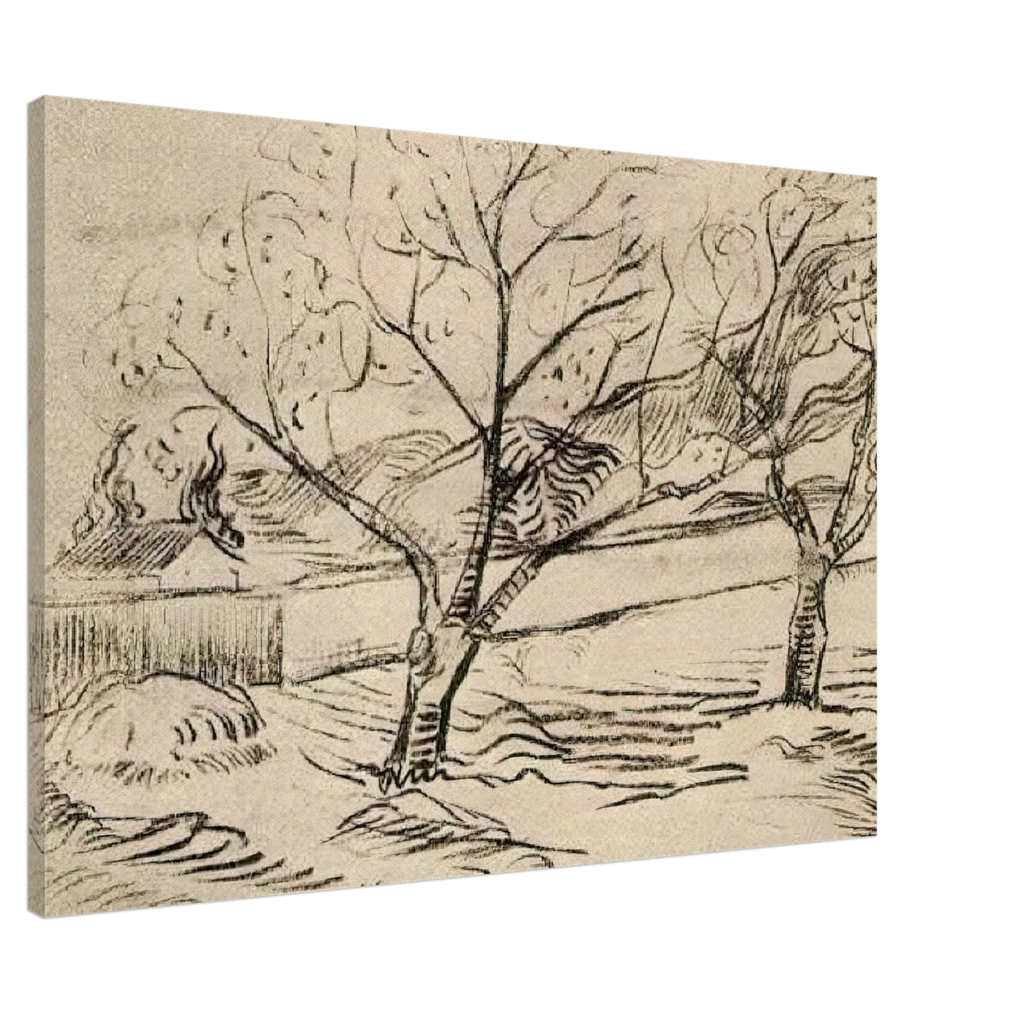 Vincent van Gogh - Two Trees Canvas - 20x30 cm / 8x12 inches-canvas