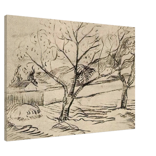 Vincent van Gogh - Two Trees Canvas - 20x30 cm / 8x12 inches-canvas