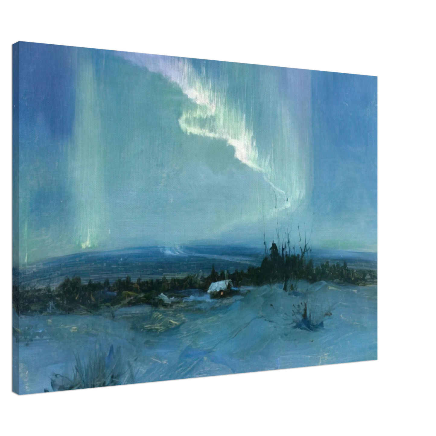 Sydney Laurence - Northern Lights - Romanticism Canvas - 20x30 cm / 8x12 inches-canvas