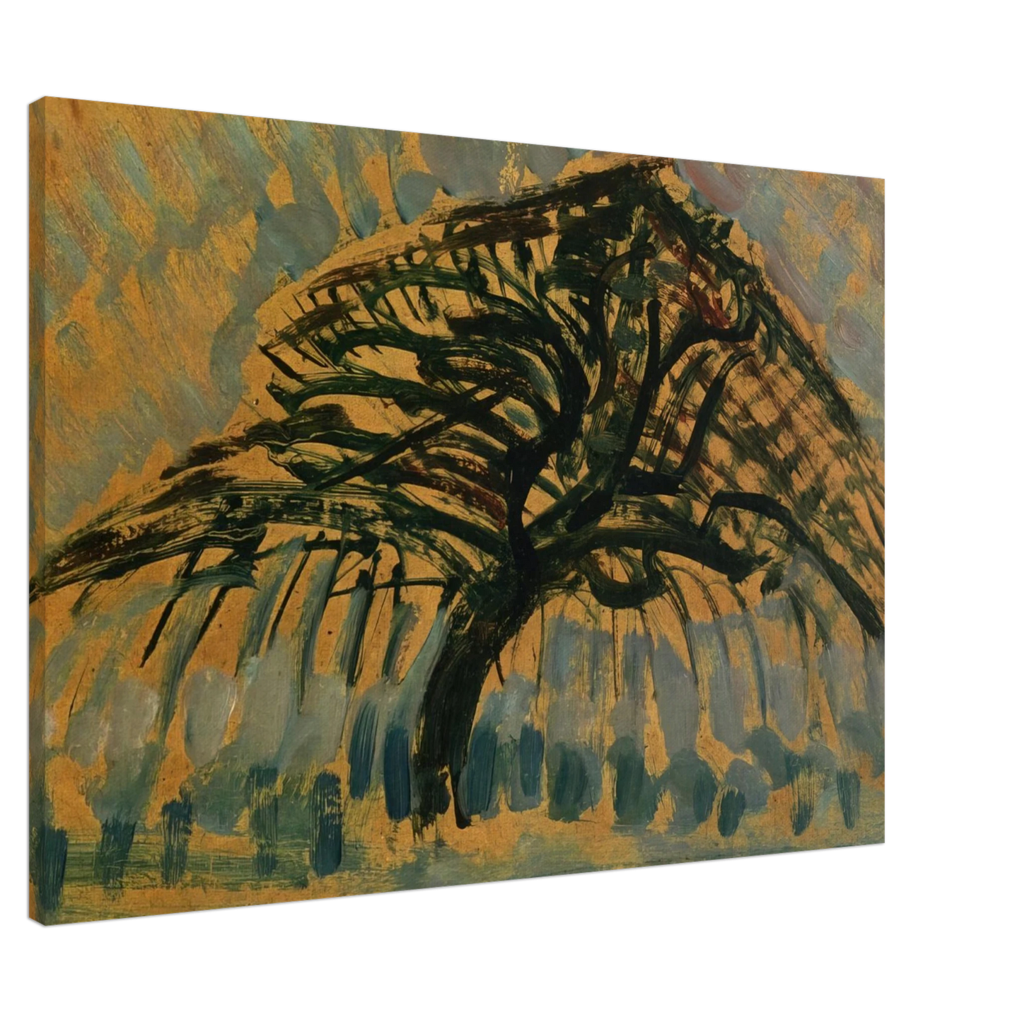 Piet Mondrian - Study for Blue Apple Tree Series Canvas - 20x30 cm / 8x12 inches-canvas