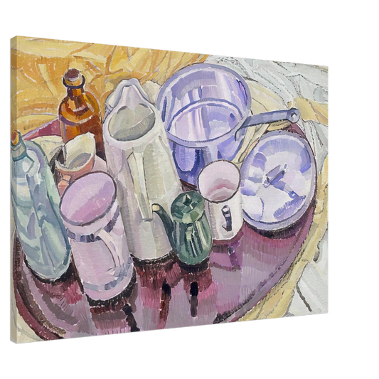 Grace Cossington Smith - Things on an iron tray on the floor - 1928 Canvas - 20x30 cm / 8x12 inches-canvas