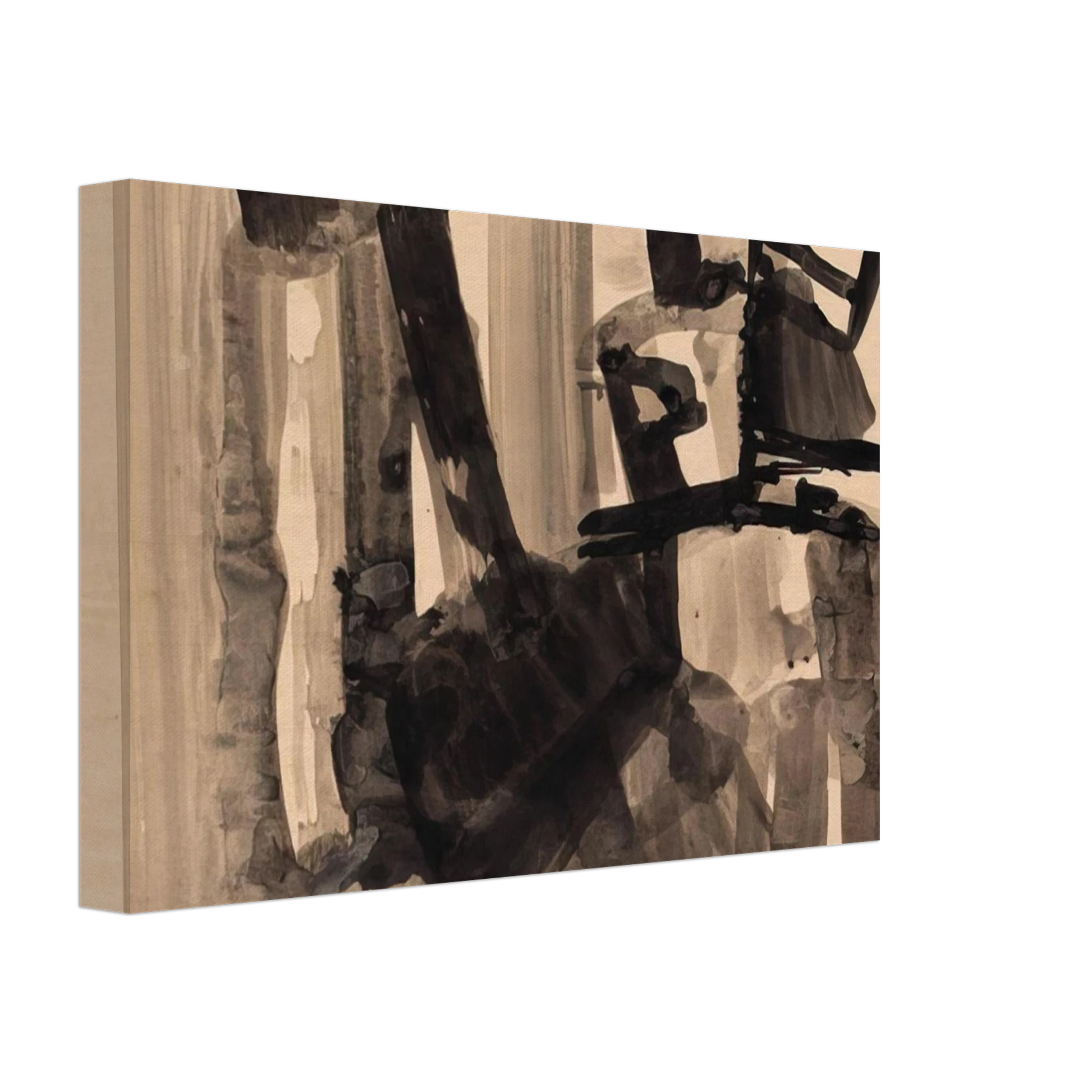 Nasreen Mohamedi - Untitled - Abstract Expressionism Canvas - 40x60 cm / 16x24 inches-canvas