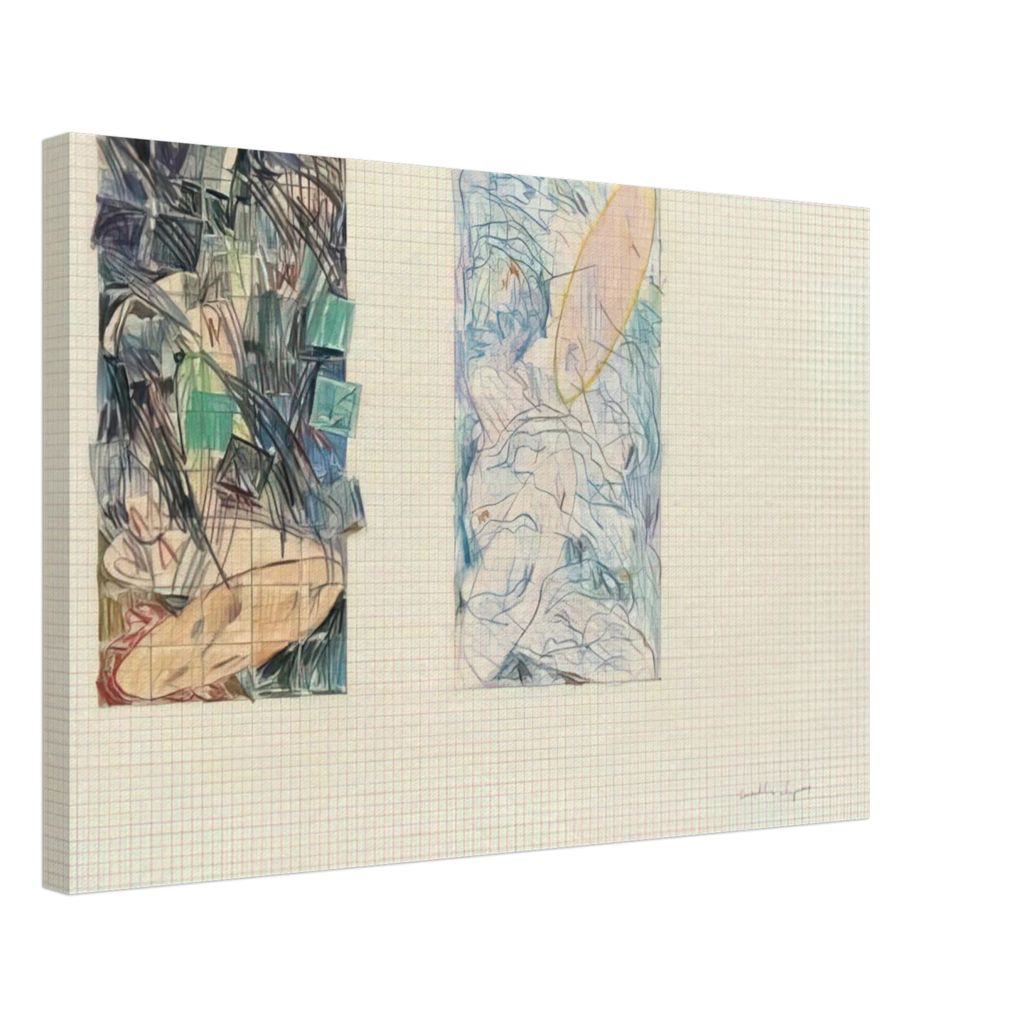 Jennifer Bartlett - Sad and Happy Tidal Wave - 1978 Canvas - 40x60 cm / 16x24 inches-canvas