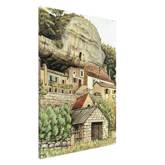 MC Escher - LES EYZIES FRANCE Canvas - 20x30 cm / 8x12 inches-canvas