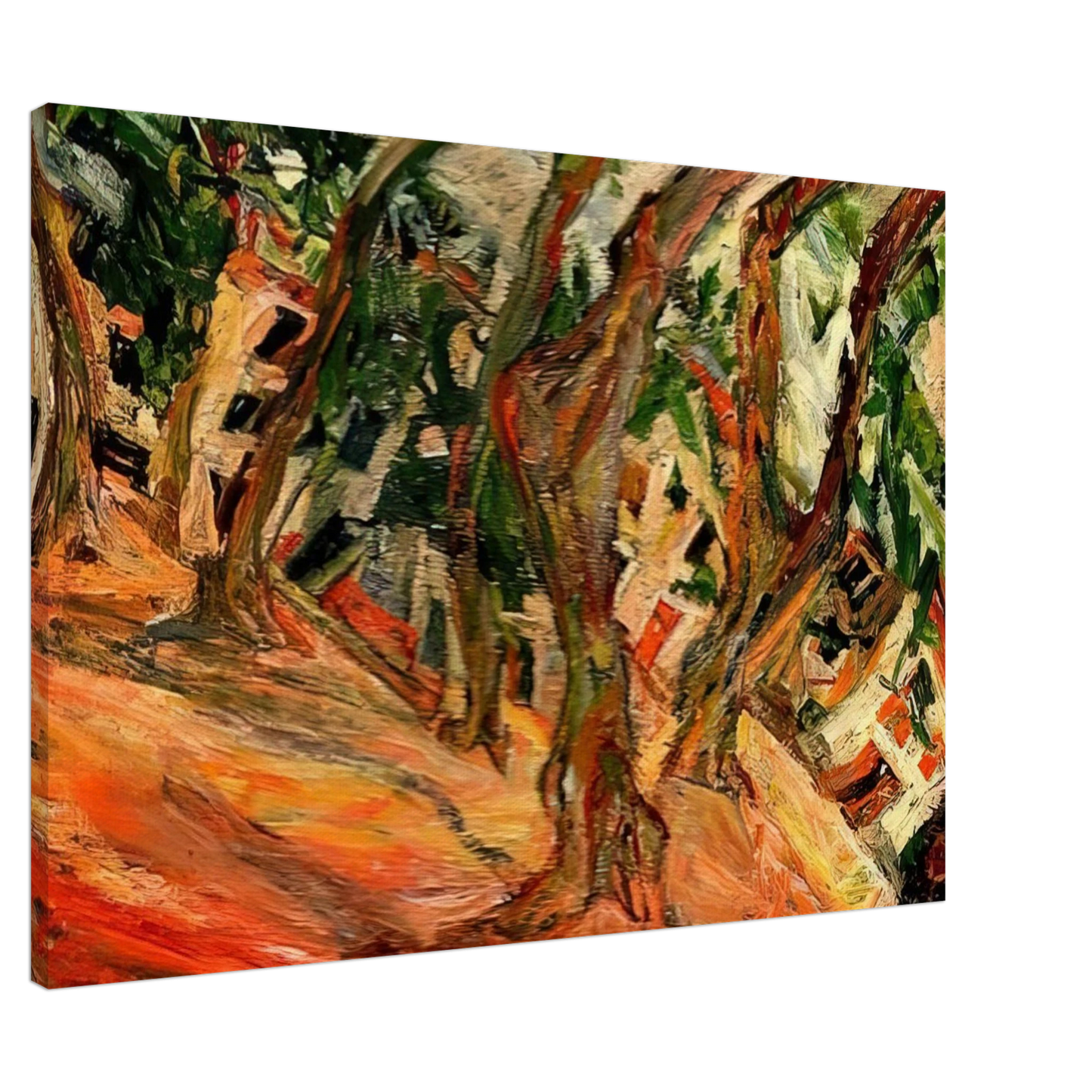 Chaim Soutine - PLANE TREES AT CERET 1920 Canvas - 20x30 cm / 8x12 inches-canvas