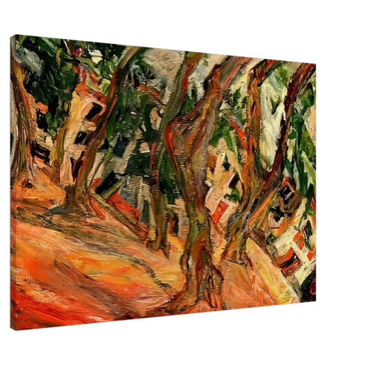 Chaim Soutine - PLANE TREES AT CERET 1920 Canvas - 20x30 cm / 8x12 inches-canvas