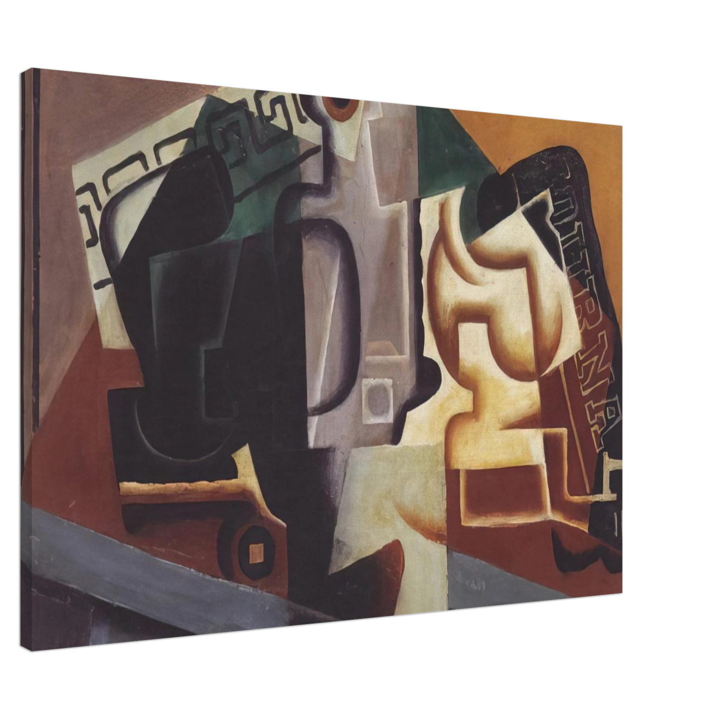 Juan Gris - GLASS AND CARAFE 1917 Canvas - 20x30 cm / 8x12 inches-canvas