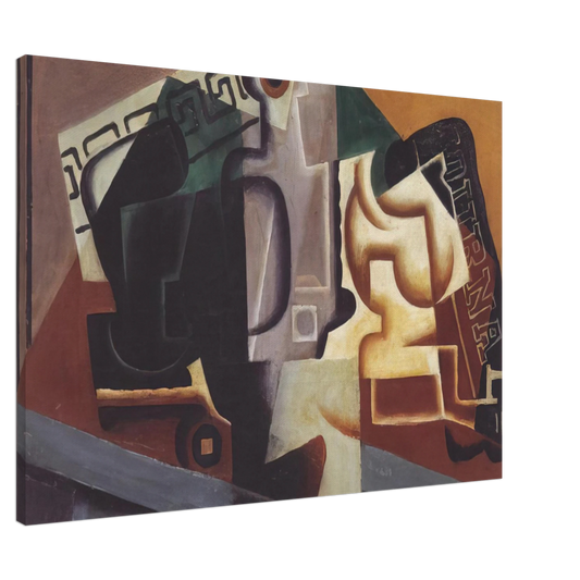 Juan Gris - GLASS AND CARAFE 1917 Canvas - 20x30 cm / 8x12 inches-canvas