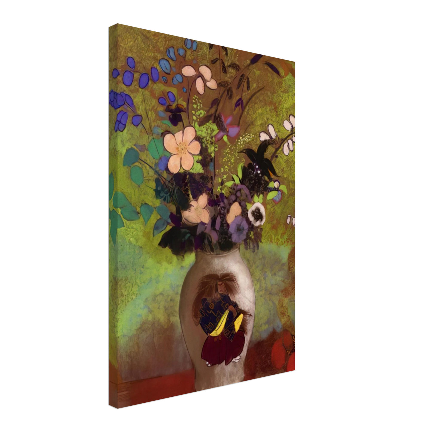 Odilon Redon - VASE WITH JAPANESE WARRIOR 1905 Canvas - 70x100 cm / 28x40 inches-canvas