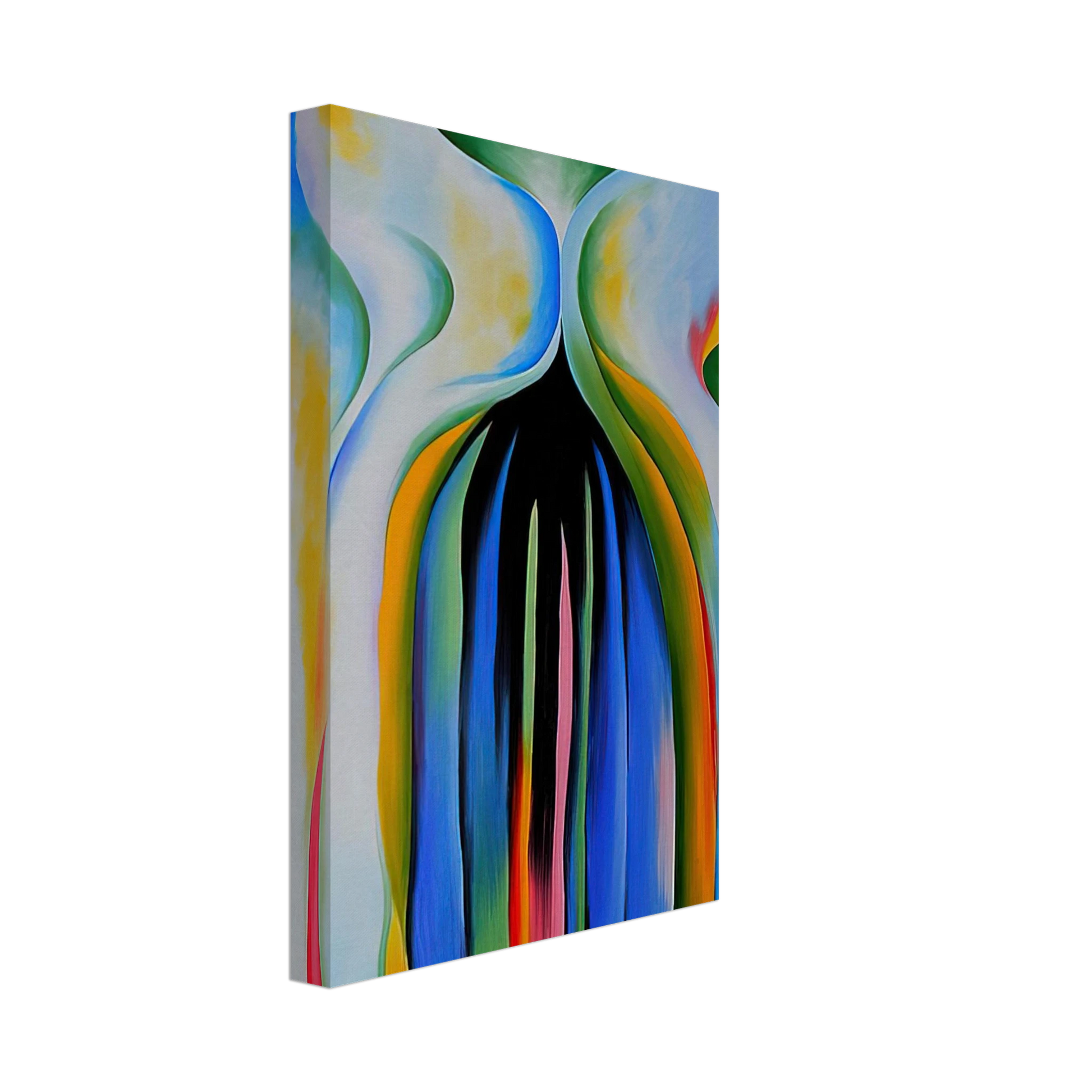 Georgia O'Keeffe - Gray line with black, blue, and yellow Canvas - 40x60 cm / 16x24 inches-canvas