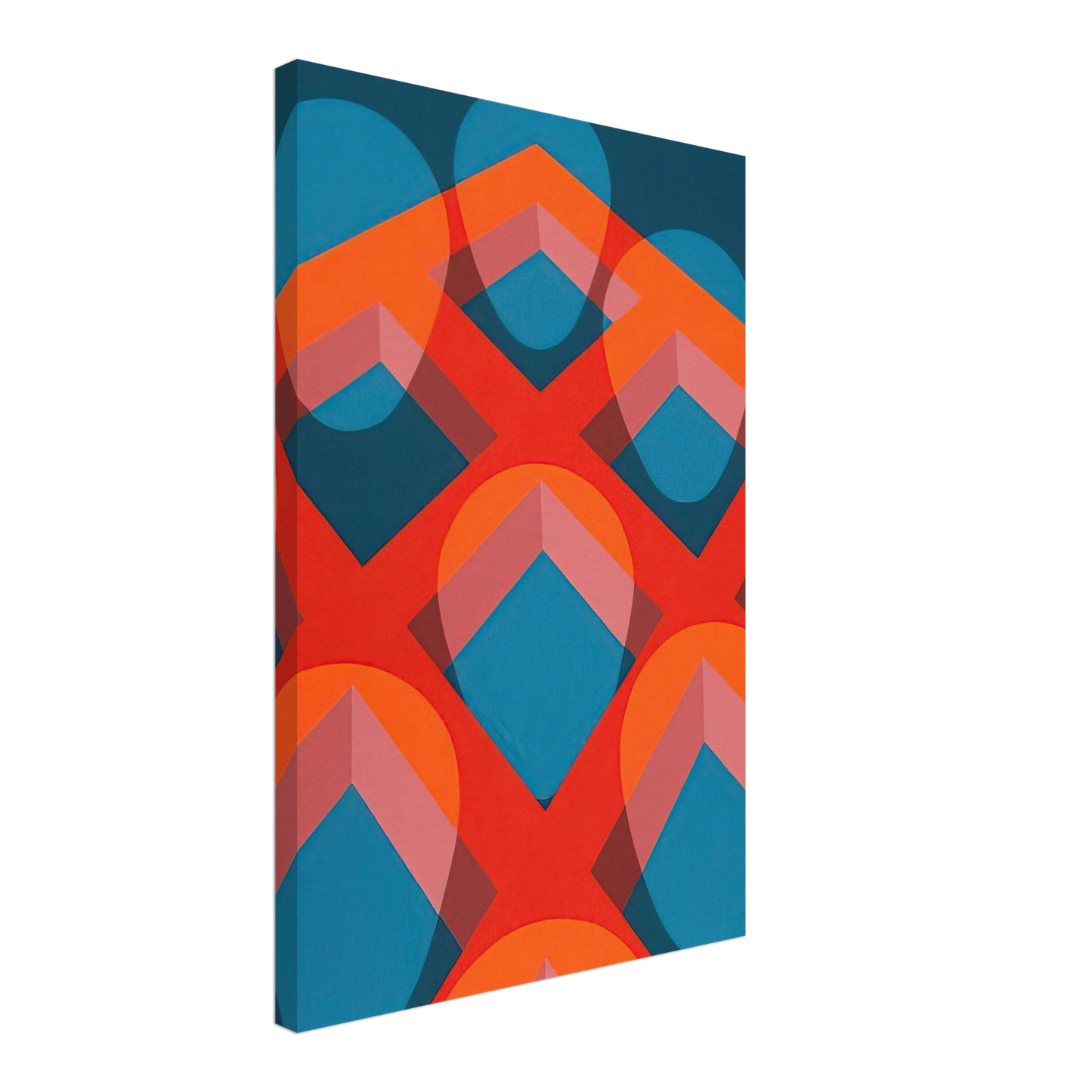 Clarence Holbrook Carter - Untitled - Faces in a Grid Red and Blue - 1973 Canvas - 40x60 cm / 16x24 inches-canvas