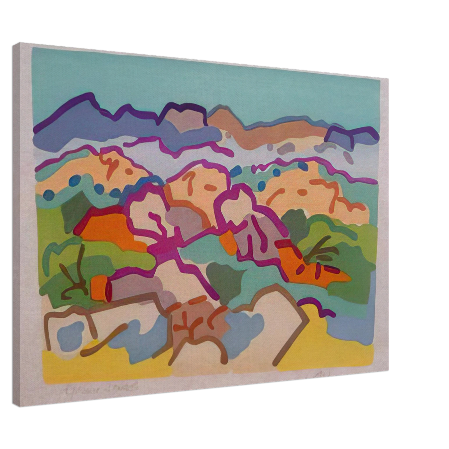 Charles Lapicque - Campagne grecque - 1964 Canvas - 20x30 cm / 8x12 inches-canvas