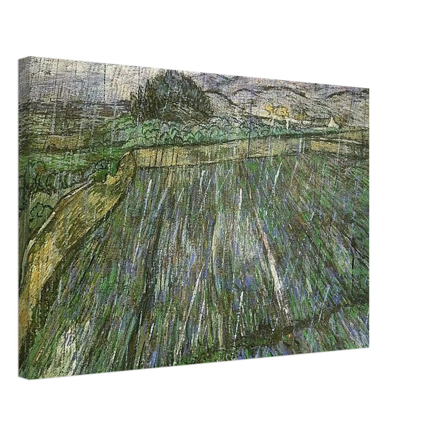 Vincent van Gogh - Wheat Field in Rain Canvas - 40x60 cm / 16x24 inches-canvas