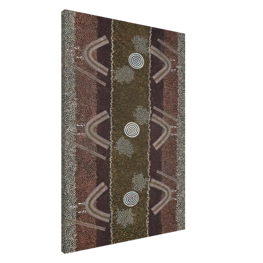 Clifford Possum Tjapaltjarri - Ground and Body Designs Used in Ceremonies at Arranki on Mt Allan Station - 1982 Canvas - 20x30 cm / 8x12 inches-canvas