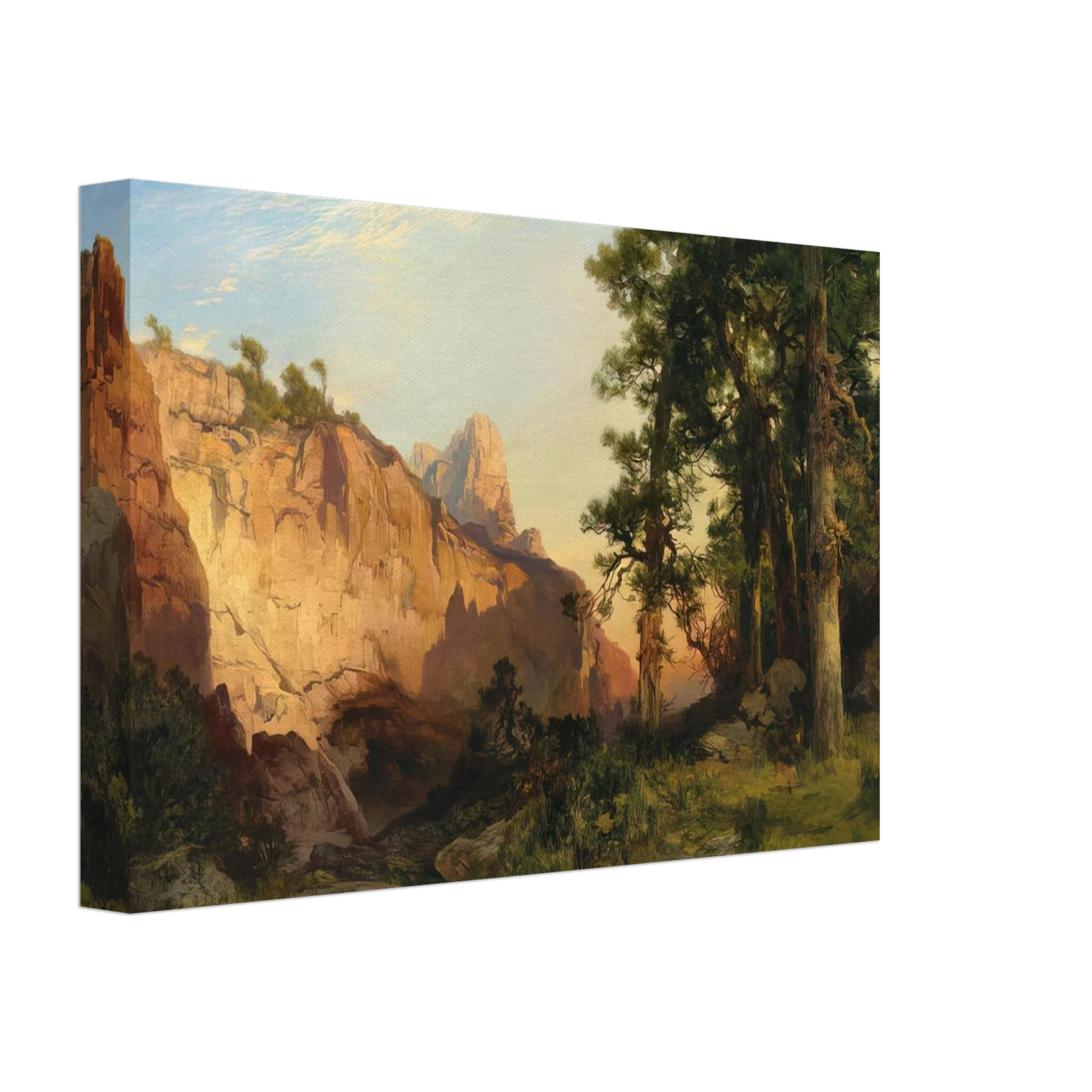 Thomas Moran - Coconino Pines and Cliff Arizona Canvas - 40x60 cm / 16x24 inches-canvas