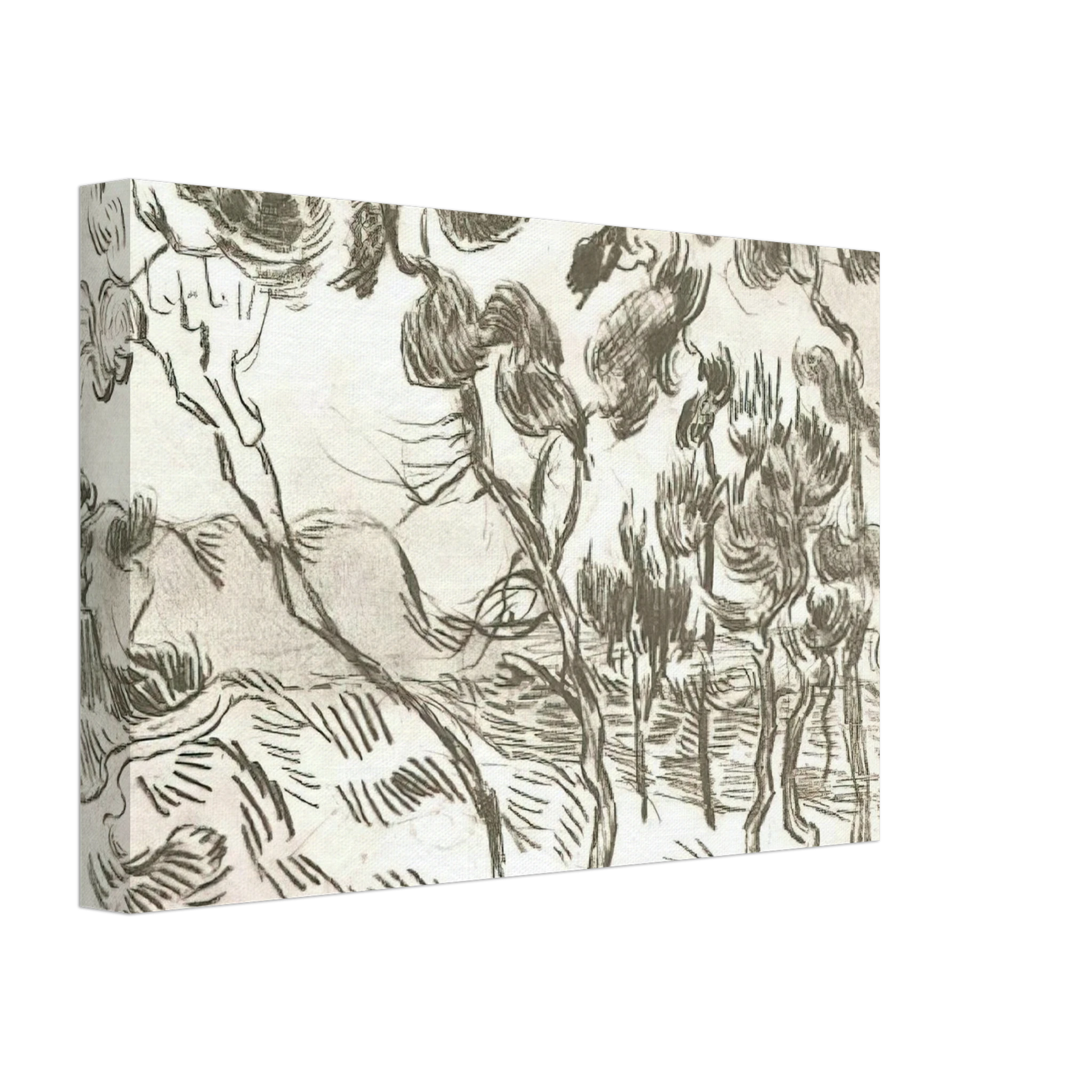 Vincent van Gogh - A Group of Pine Trees near a House Canvas - 40x60 cm / 16x24 inches-canvas