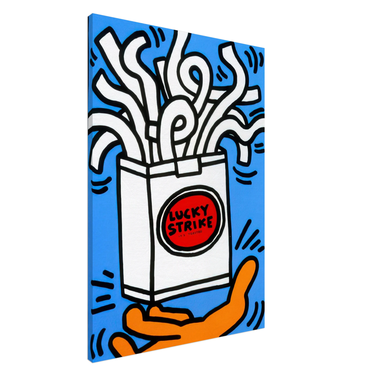 Keith Haring - LUCKY STRIKE 1987 Canvas - 20x30 cm / 8x12 inches-canvas