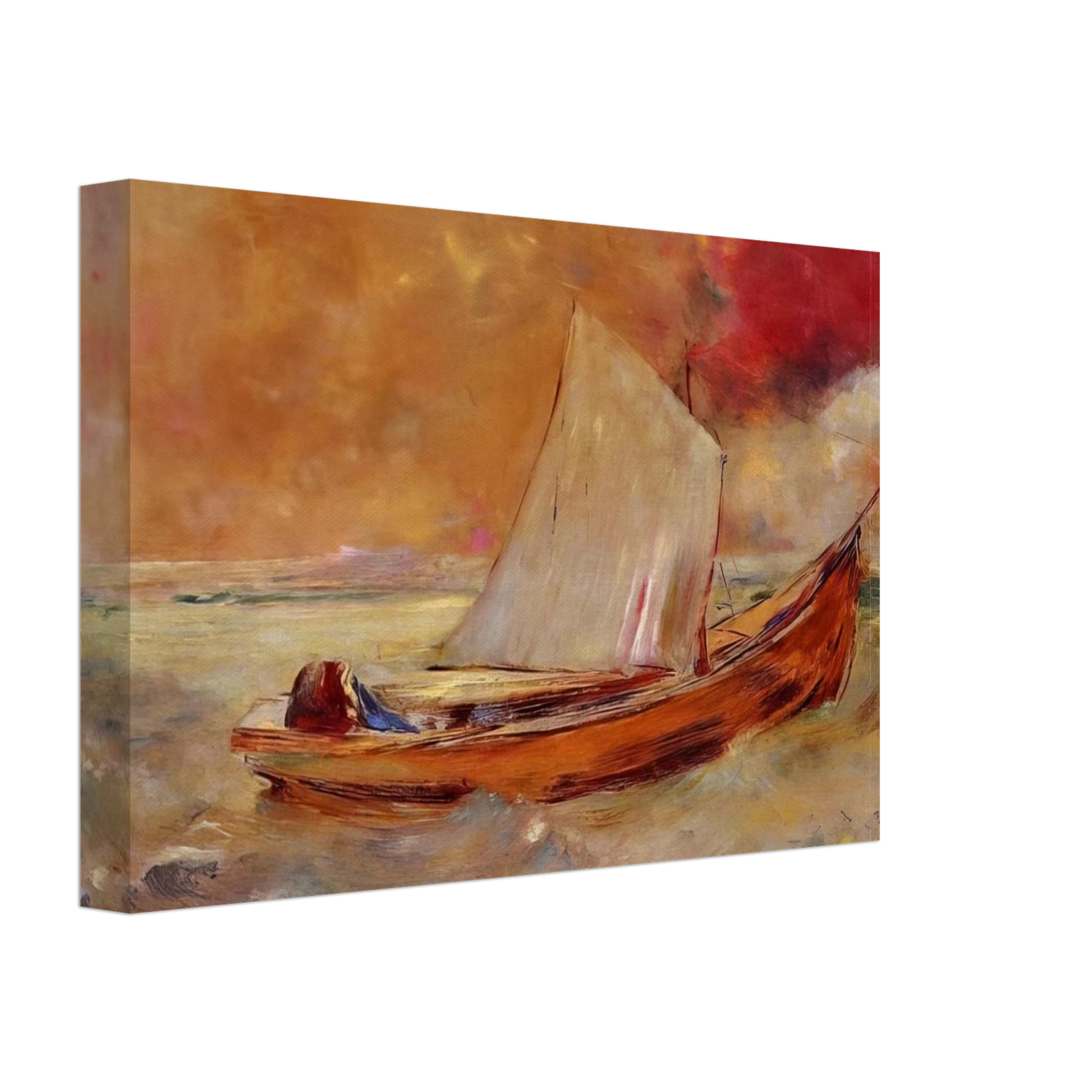 Odilon Redon - YELLOW BOAT Canvas - 70x100 cm / 28x40 inches-canvas
