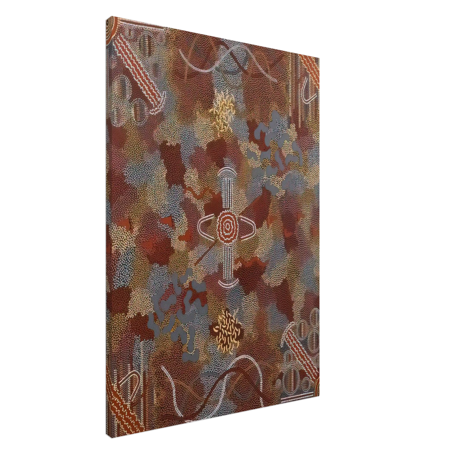 Clifford Possum Tjapaltjarri - Frog Dreaming - 1989 Canvas - 20x30 cm / 8x12 inches-canvas