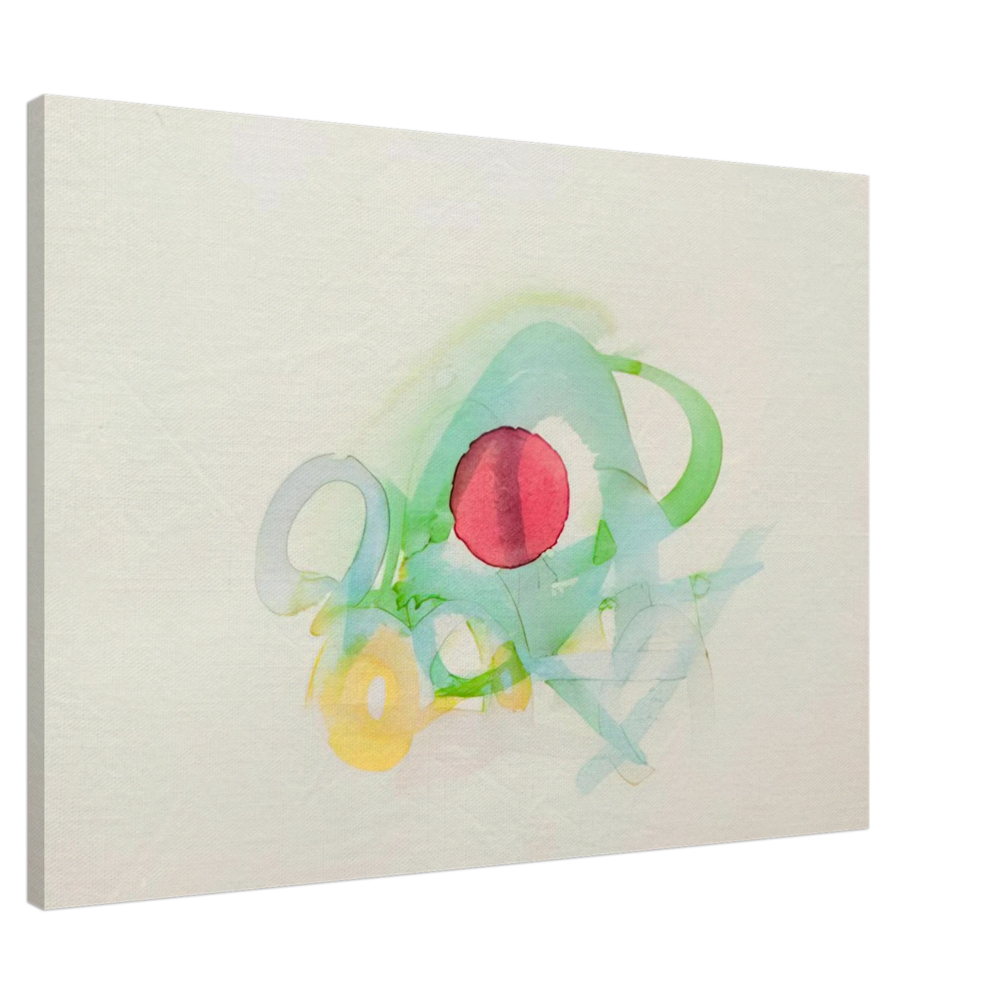 Luis Feito - UNTITLED RED GREEN YELLOW AND BLUE Canvas - 20x30 cm / 8x12 inches-canvas