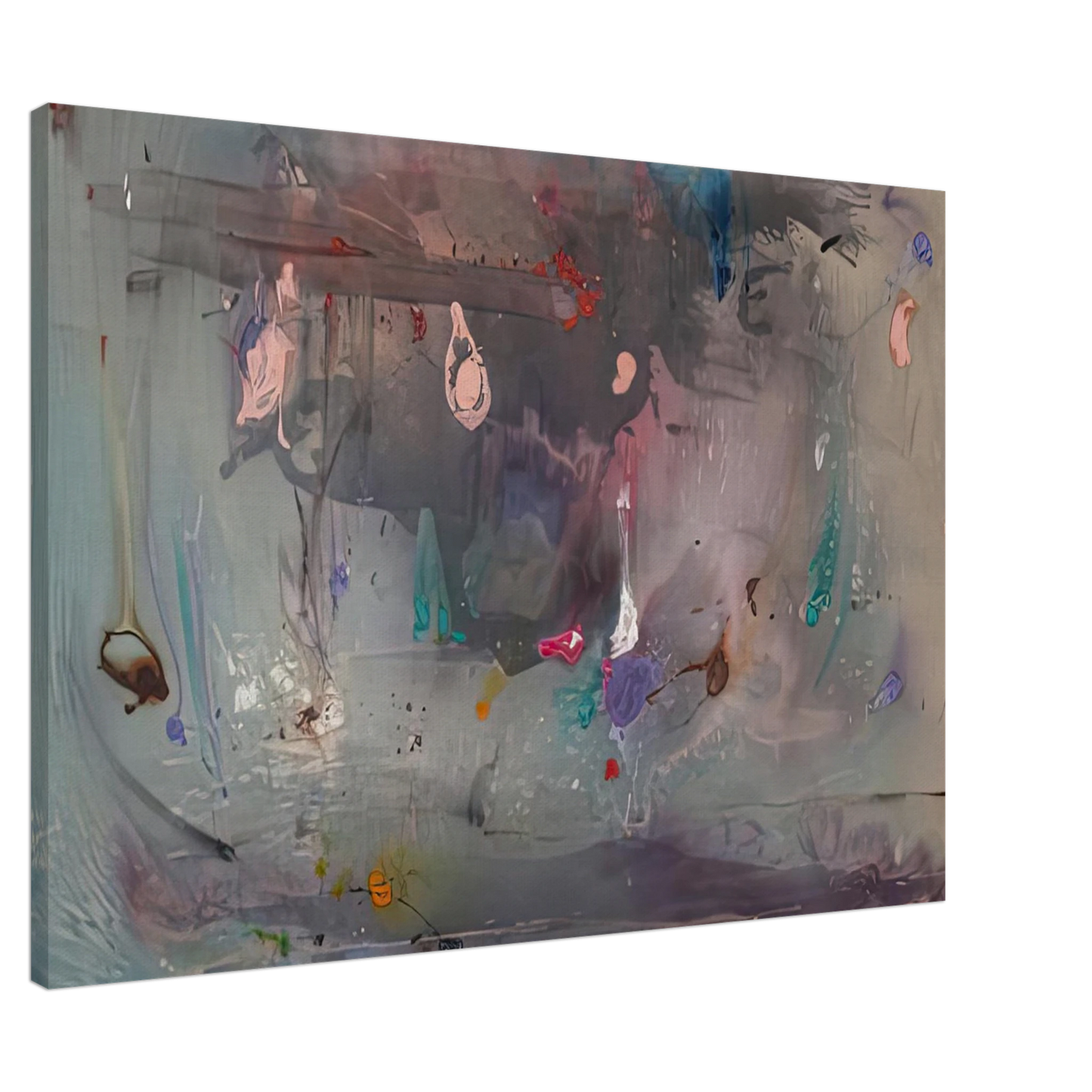 Helen Frankenthaler - Grey Fireworks, 1982- Canvas - 20x30 cm / 8x12 inches-canvas