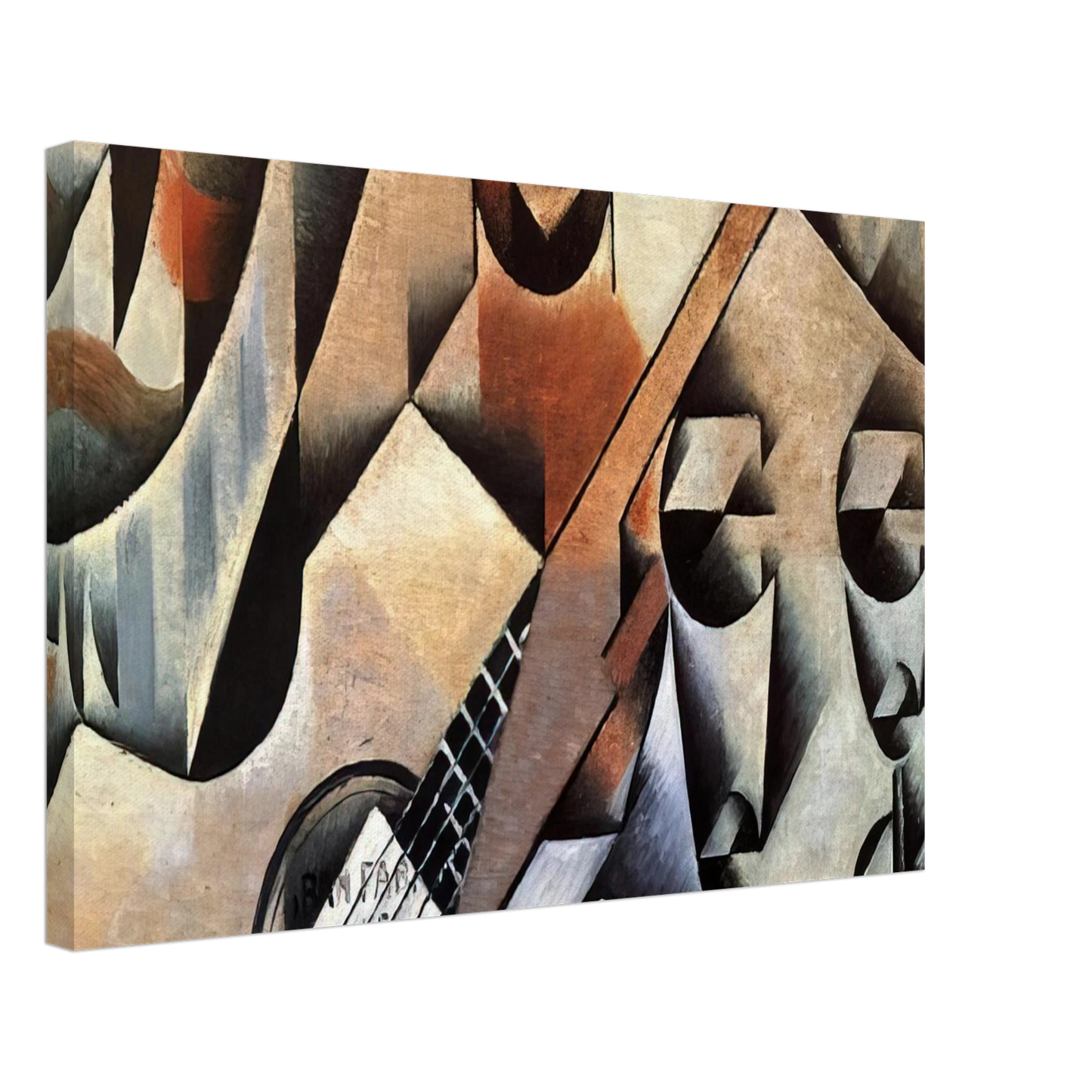 Juan Gris - GUITAR AND GLASSES BANJO AND GLASSES 1912 Canvas - 70x100 cm / 28x40 inches-canvas