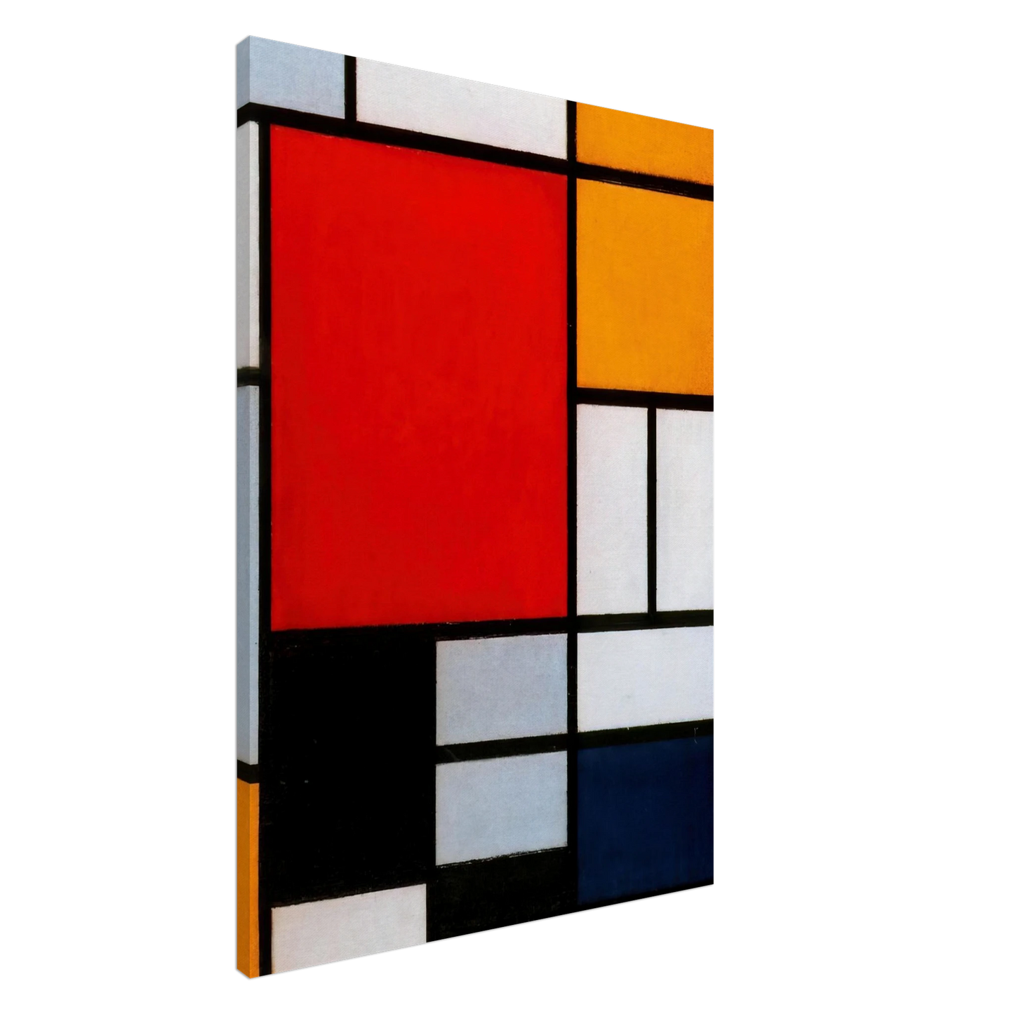 Piet Mondrian - Composition with Large Red Plane, Yellow, Black, Gray and Blue Canvas - 20x30 cm / 8x12 inches-canvas
