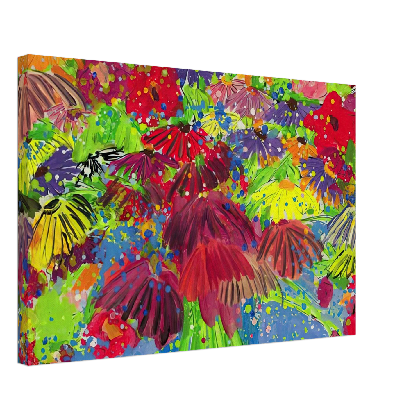 Walasse Ting - I Love Chrysanthemums - 2000 Canvas - 70x100 cm / 28x40 inches-canvas