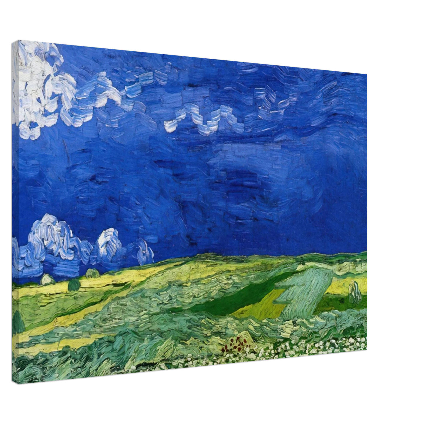 Vincent van Gogh - Wheatfields under Thunderclouds Canvas - 20x30 cm / 8x12 inches-canvas
