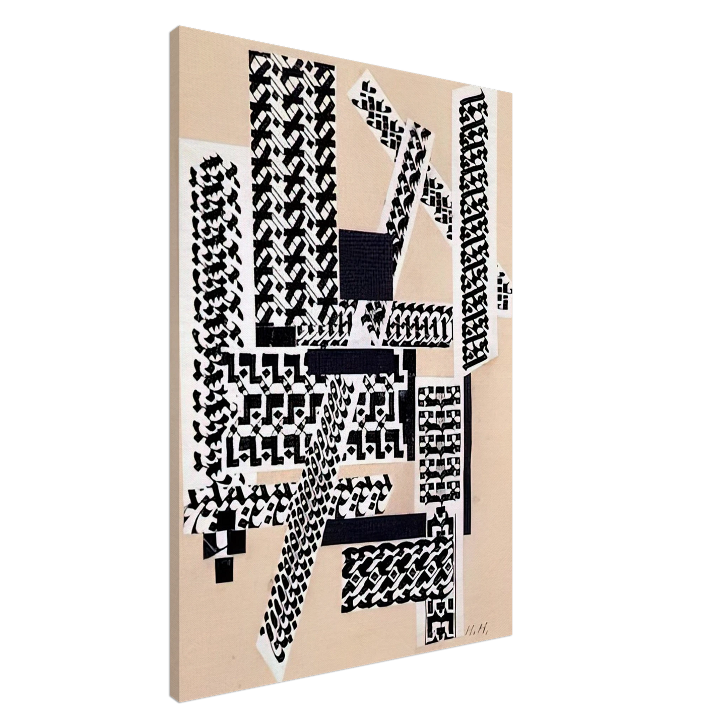 Hannah Hoch - REED PEN COLLAGE 1922 Canvas - 20x30 cm / 8x12 inches-canvas