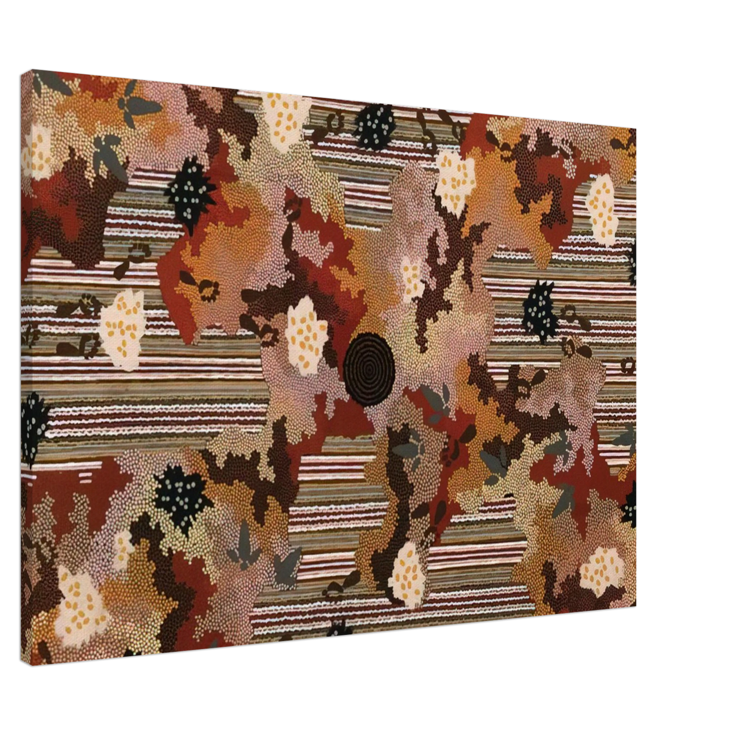 Clifford Possum Tjapaltjarri - Wildflowers at Yabbierangu - 1991 Canvas - 20x30 cm / 8x12 inches-canvas