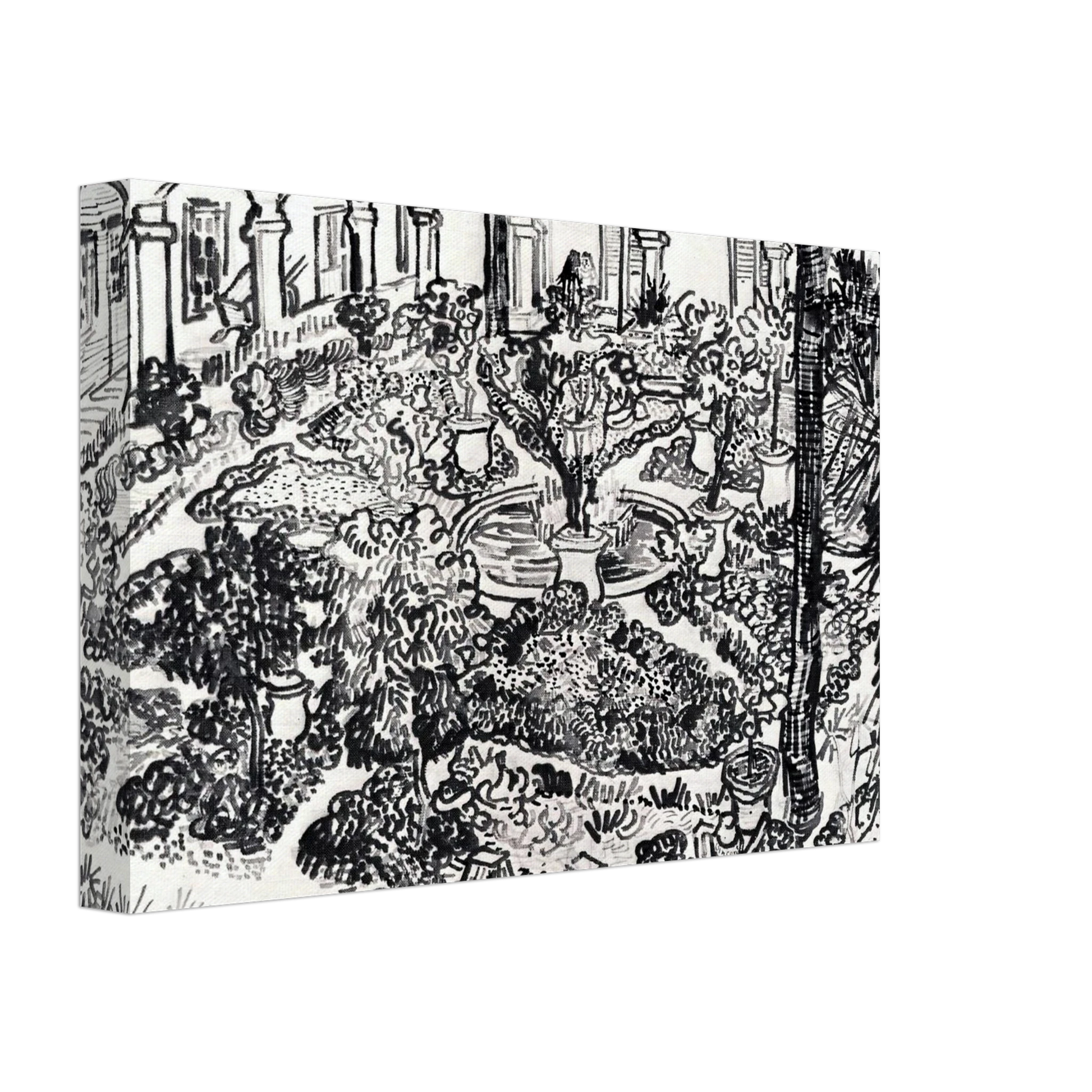 Vincent van Gogh - The Courtyard of the Hospital at Arles Canvas - 40x60 cm / 16x24 inches-canvas