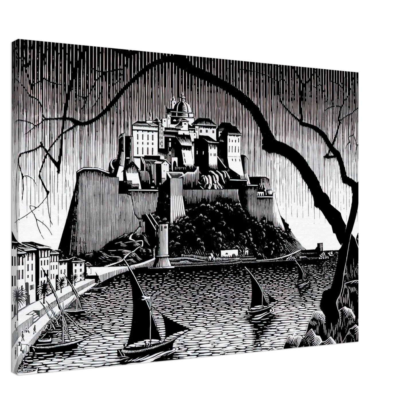 MC Escher - CITADEL OF CALVI CORSICA Canvas - 20x30 cm / 8x12 inches-canvas