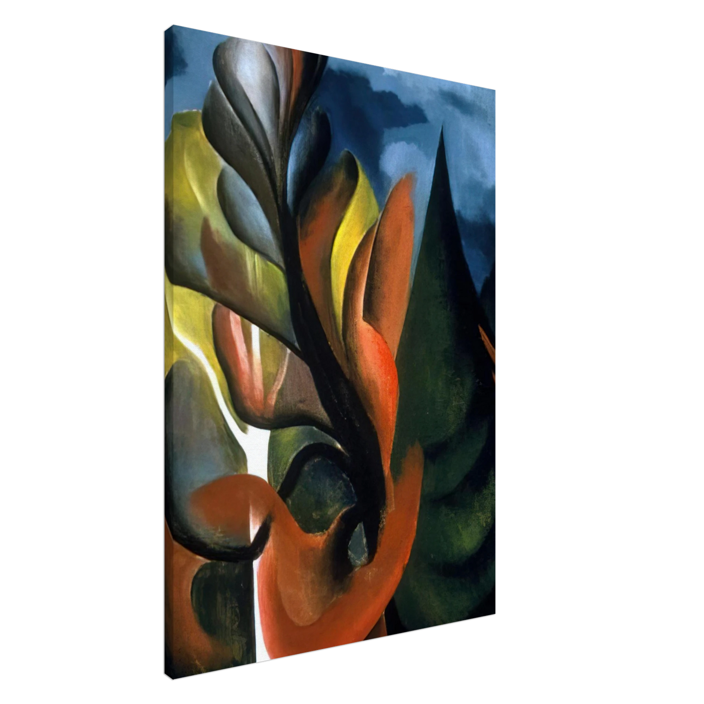 Georgia O'Keeffe - Maple and Cedar, Lake George Canvas - 20x30 cm / 8x12 inches-canvas