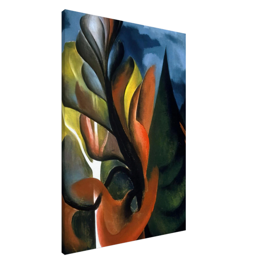Georgia O'Keeffe - Maple and Cedar, Lake George Canvas - 20x30 cm / 8x12 inches-canvas