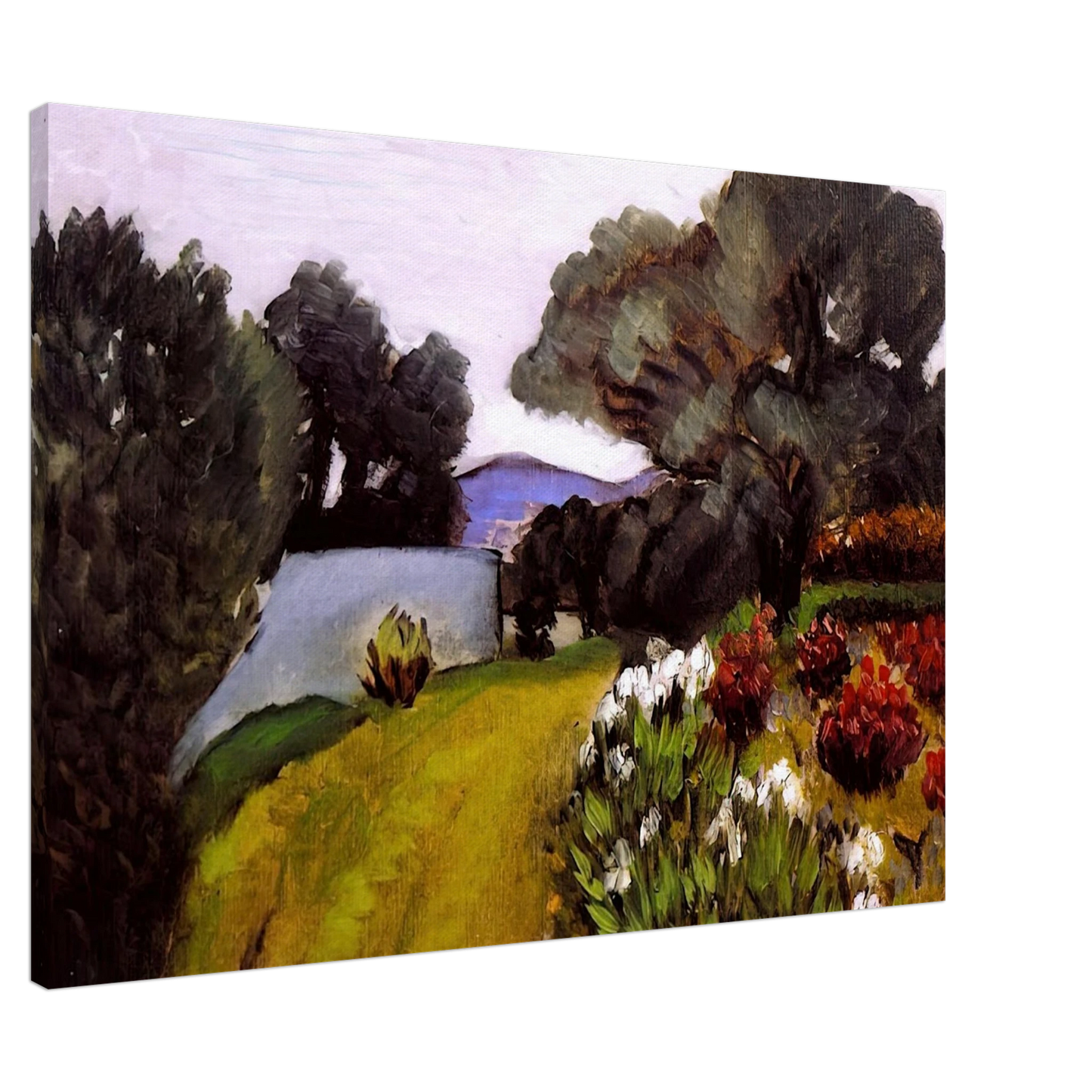 Henri Matisse - IN THE NICE COUNTRYSIDE GARDEN OF IRISES 1919 Canvas - 20x30 cm / 8x12 inches-canvas