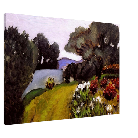 Henri Matisse - IN THE NICE COUNTRYSIDE GARDEN OF IRISES 1919 Canvas - 20x30 cm / 8x12 inches-canvas