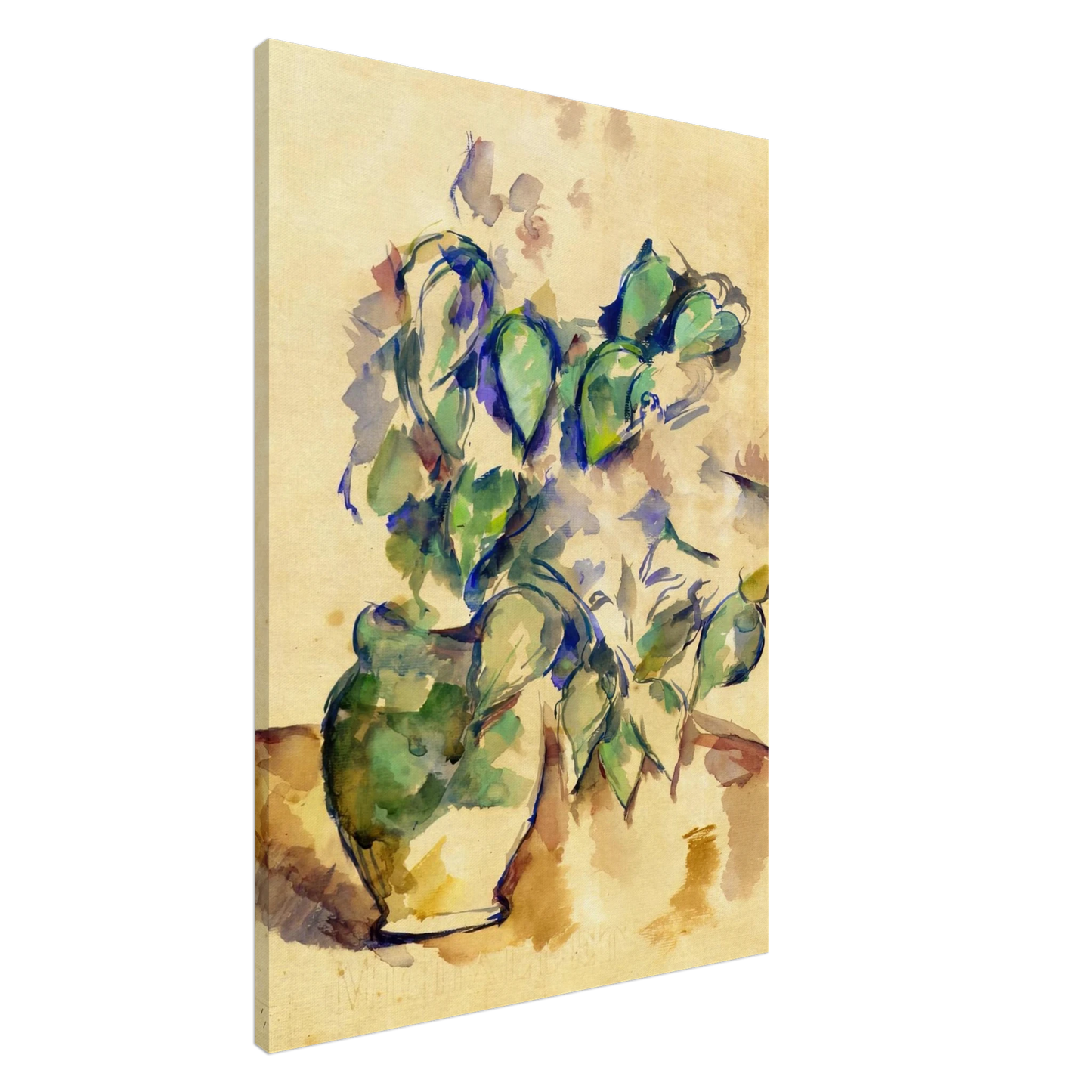 Paul Cezanne - Leaves in a Green Pot Canvas - 20x30 cm / 8x12 inches-canvas