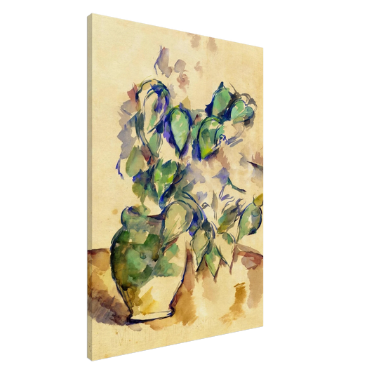 Paul Cezanne - Leaves in a Green Pot Canvas - 20x30 cm / 8x12 inches-canvas