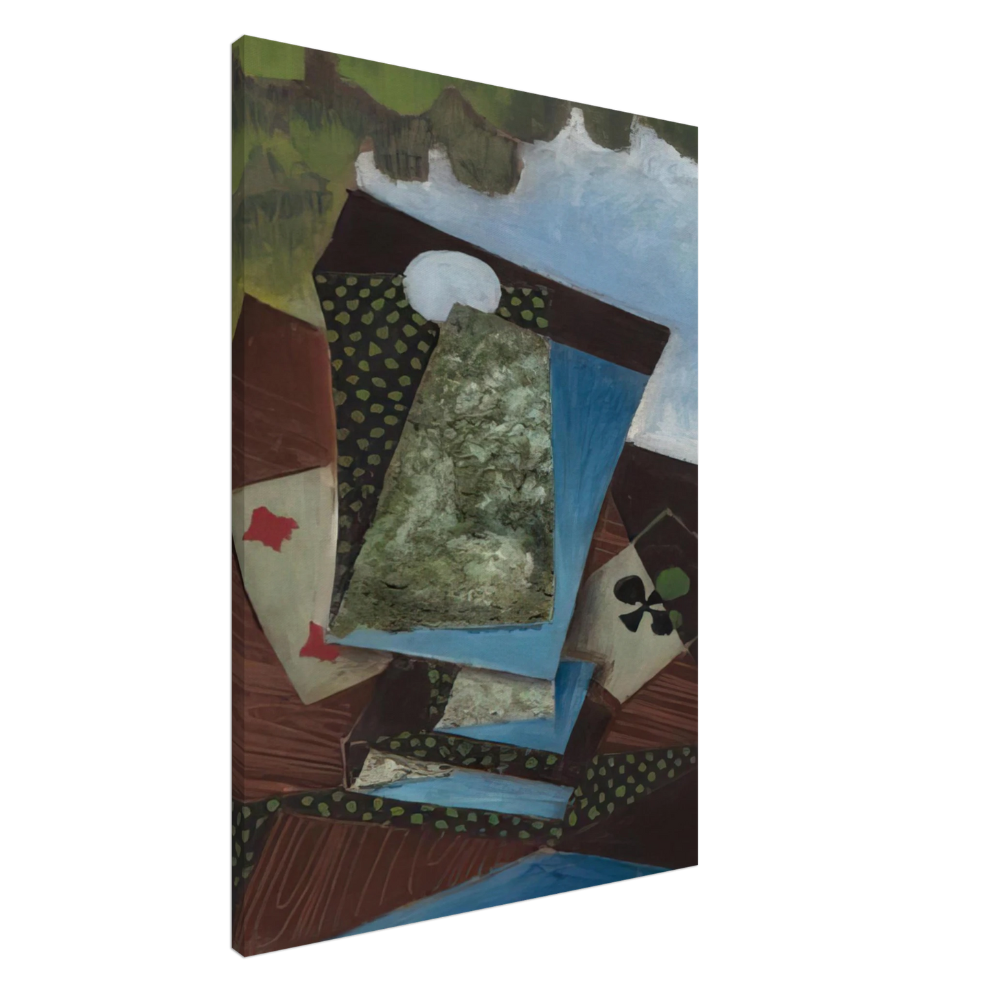 Juan Gris - ACE OF CLUBS AND FOUR OF DIAMONDS Canvas - 20x30 cm / 8x12 inches-canvas